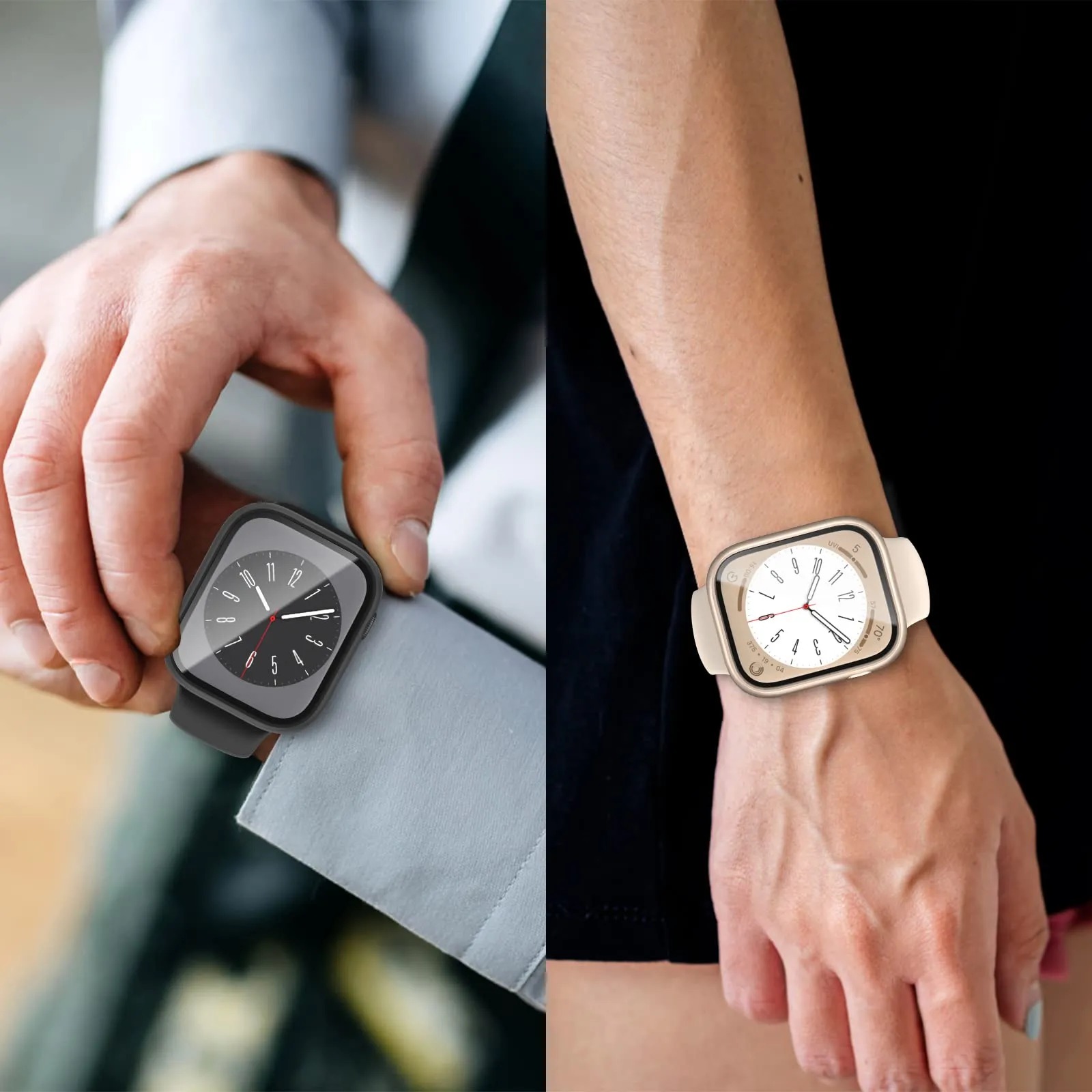 Glas + Cover Voor Apple Horloge case 46mm 44mm 40mm 45mm 41mm 42mm 38mm Screen Protector iwatch serie 10 9 8 7 6 5 3 SE Accessoires