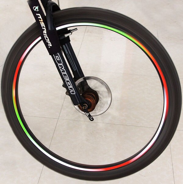 6 uds. De calcomanías reflectantes fluorescentes para llanta de bicicleta, Pegatinas reflectantes para ciclismo, cinta de seguridad