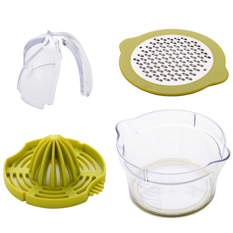 Handmatige sapcentrifuge 4 in 1 multifunctionele citroenpers sinaasappel-citruspers met -in maatbeker groente-fruit handpers