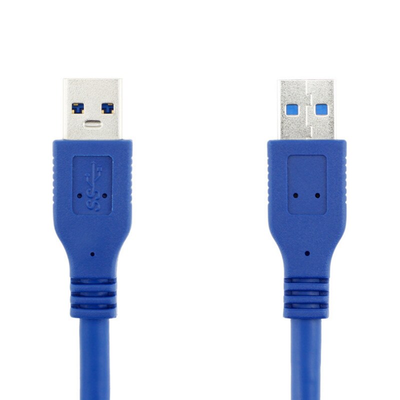 2 Cavi USB 3.0 1ft Super Speed 4.8Gbps Tipo A Maschio A B Maschio - Placcati Oro Blu