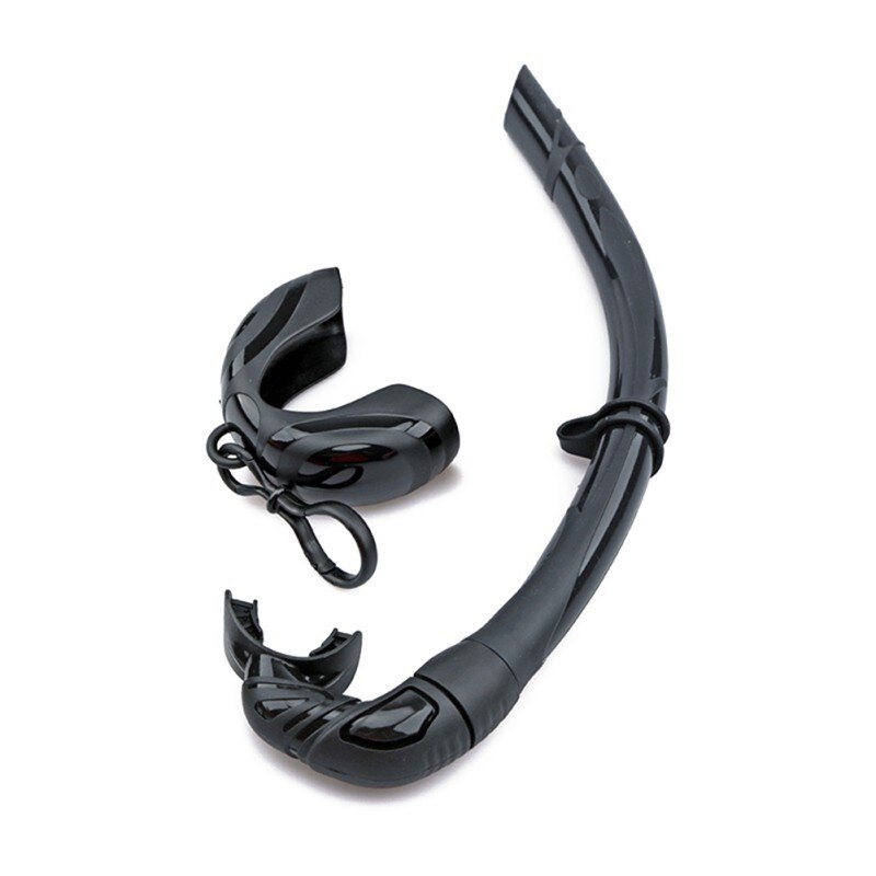 Freediving Snorkel Flexibele Roll Up Snorkel Met Compacte Opslag Case Voor Duiken Onderwatervissers En Snorkelen: Black