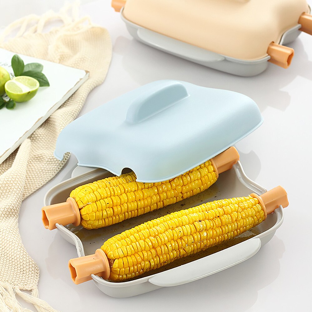 Microwave Oven Steaming Corn Device High Temperature Resistant Steamed Corn Box Simple To Operate Kitchen Tool