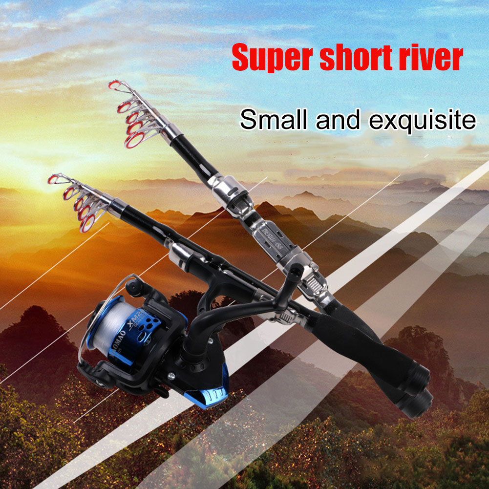 Ultra Short Fishing Rod Pole Telescopic Smooth Guide Ring Anti-slip Handle Portable for Anglers SCI88