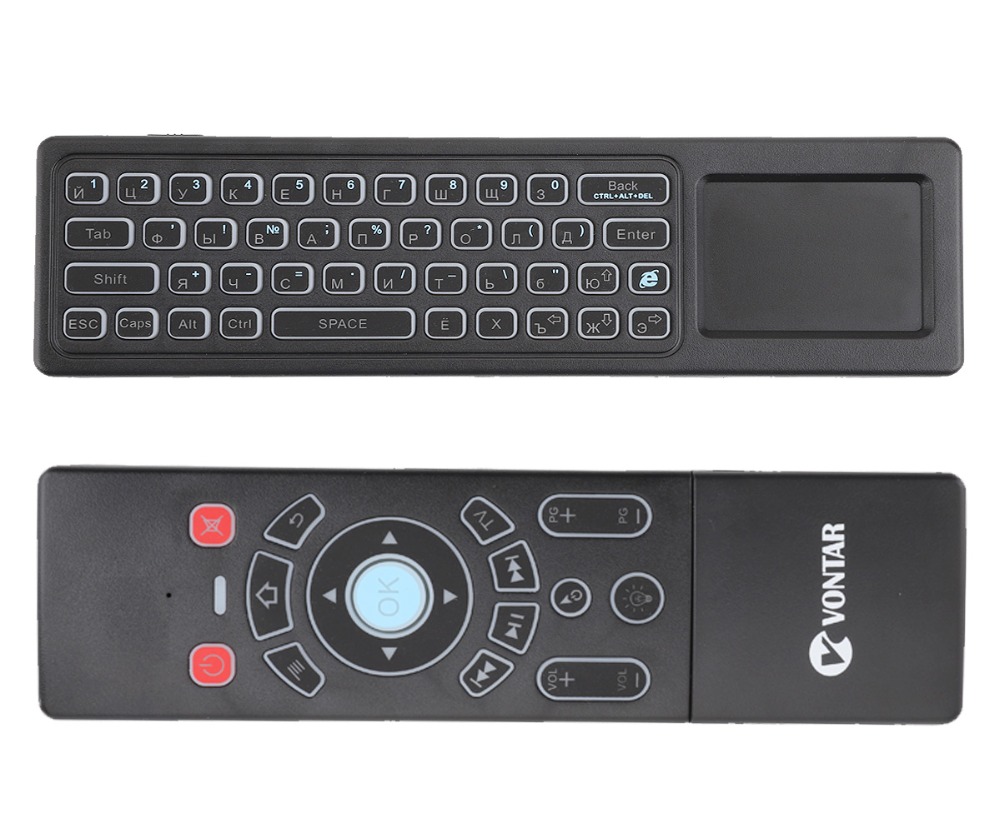 VONTAR T6 Plus Backlit Russian English 2.4GHz Air mouse Wireless Keyboard & touchpad Remote Control for Android TV Box mini PC