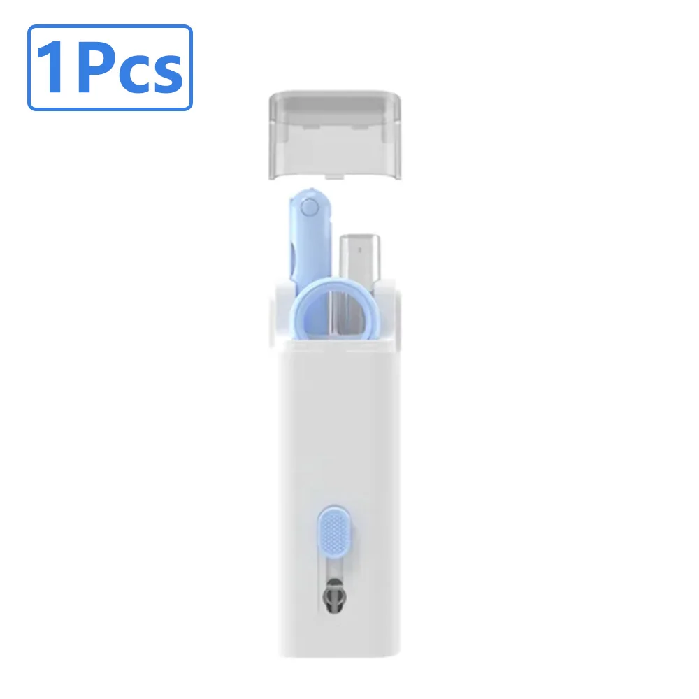 7-in-1 Keyboard Cleaning Kits Airpods Cleaner Headset Cleaner Pen Laptop Screen Cleaning Bluetooth Earphones Cleaning Kit: Blue