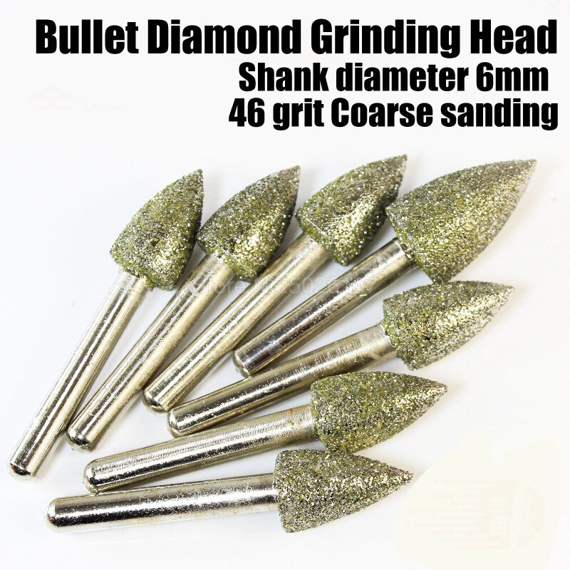 1 stk 46 korn diamant slipehode kule roterende bit glass jade stein utskjæringe kjedelig loddede grader legering peeling poleringsverktøy