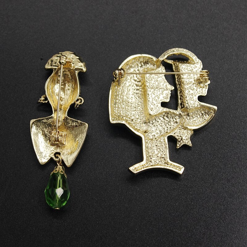 Neue retro Palast antike Cleopatra glasur Emaille Brosche mittelalterlich persönlichkeit licht luxus Brosche
