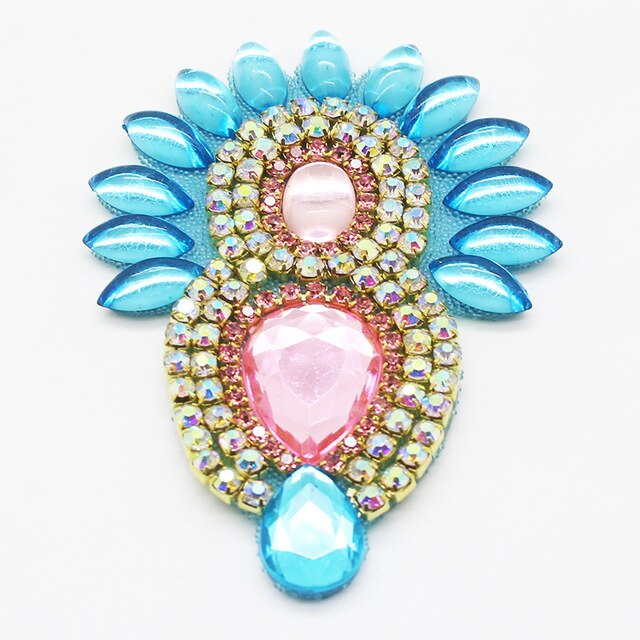 2Pcs60*90Mm Prachtige Steentjes Decal Decoratie, Kleding Naaien Decoratie, Ambacht Decoratie, Partij Decoratie: 5