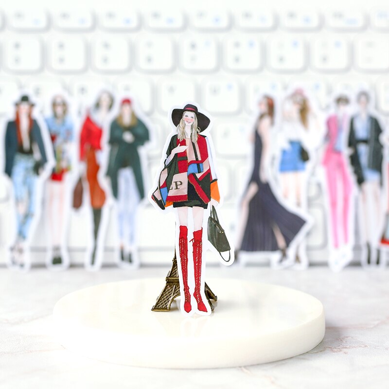 21Pcs/Set Hand Draw Street Girl Sticker DIY Craft Scrapbooking Album Junk Journal Happy Planner Decorative Stickers