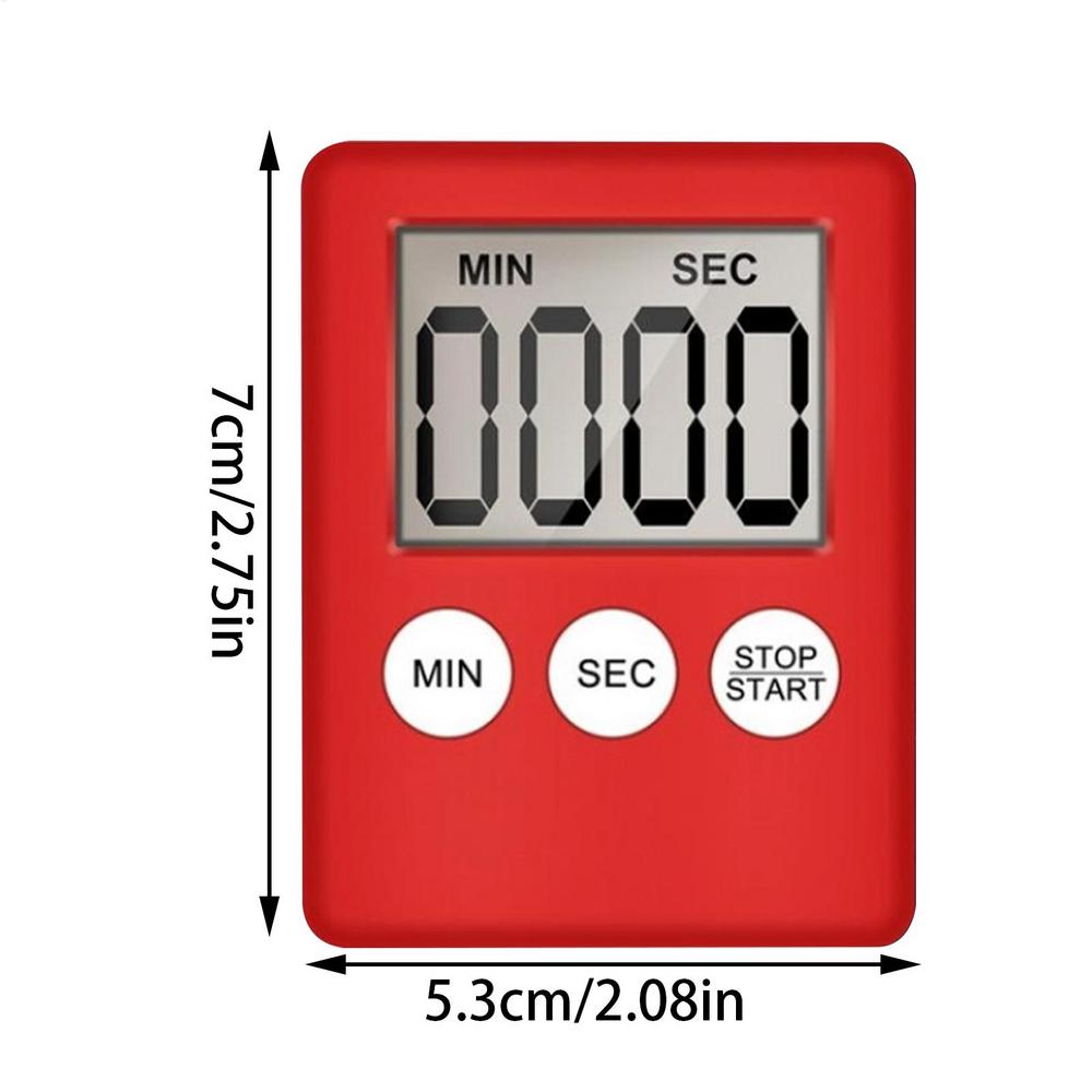 Temporizador de cocina con pantalla Digital LCD súper fino, reloj cuadrado con alarma de cuenta atrás para cocina, cronómetro para dormir, temporizador,