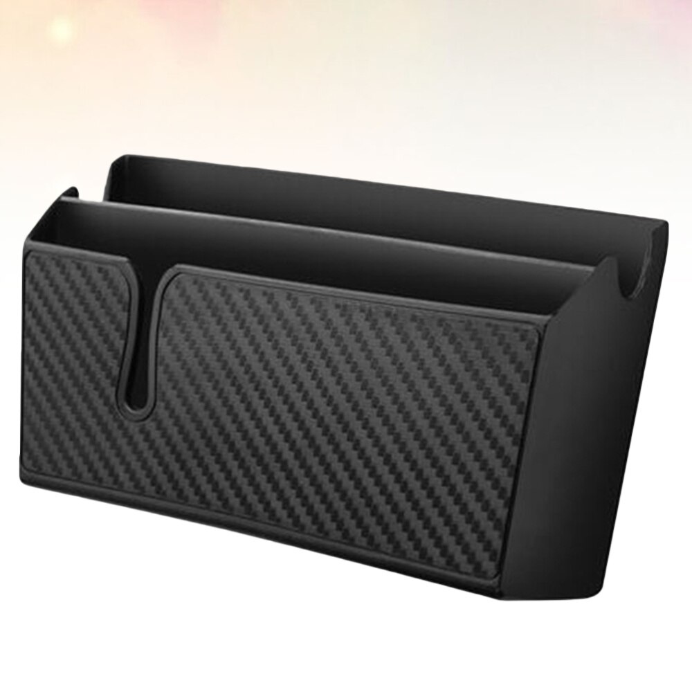 Double Layer Car Organizer Self-adhesive Dashboard Armrest Door Pocket - Size (Black)