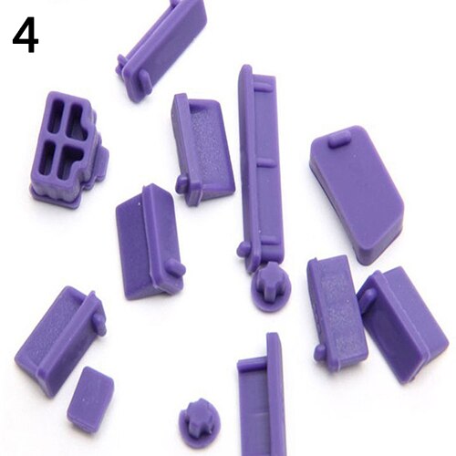 13 Stks/set Silicone Anti Dust Plug Voor Laptop Cover Stopper Laptop Stof Plug Laptop Stofdicht Usb Stof Plug Computer Accessoires: Paars