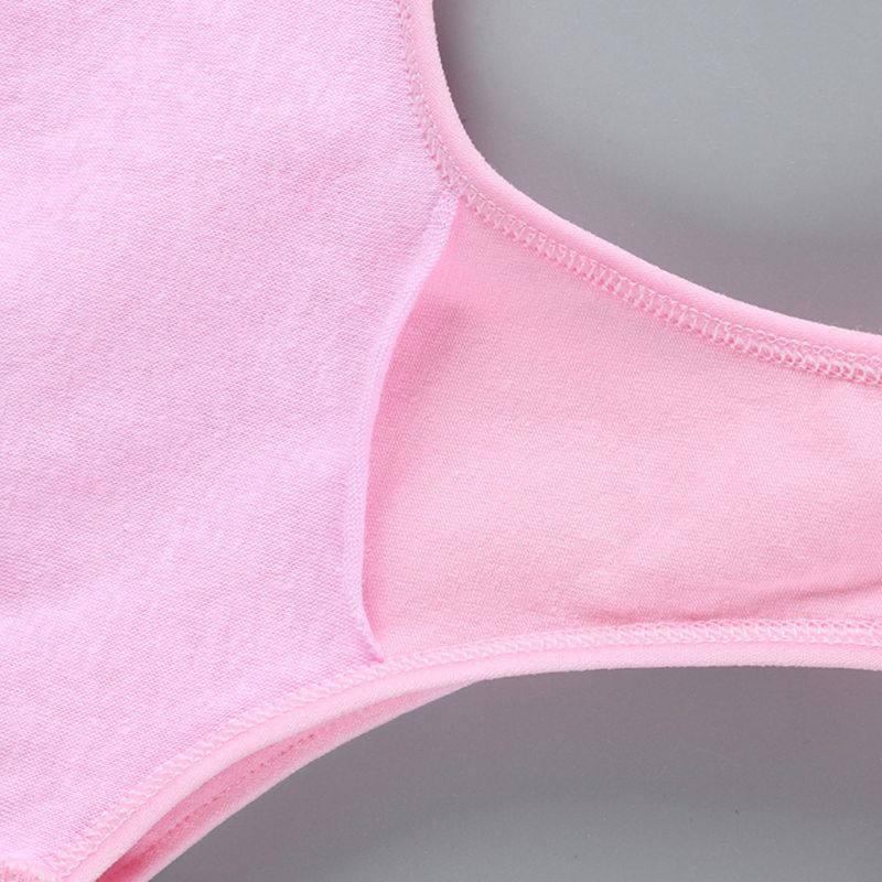 Niños algodón deportes entrenamiento Bra ropa interior de letras de Color impreso escote adolescente pubertad chica Bralette sin aros chaleco