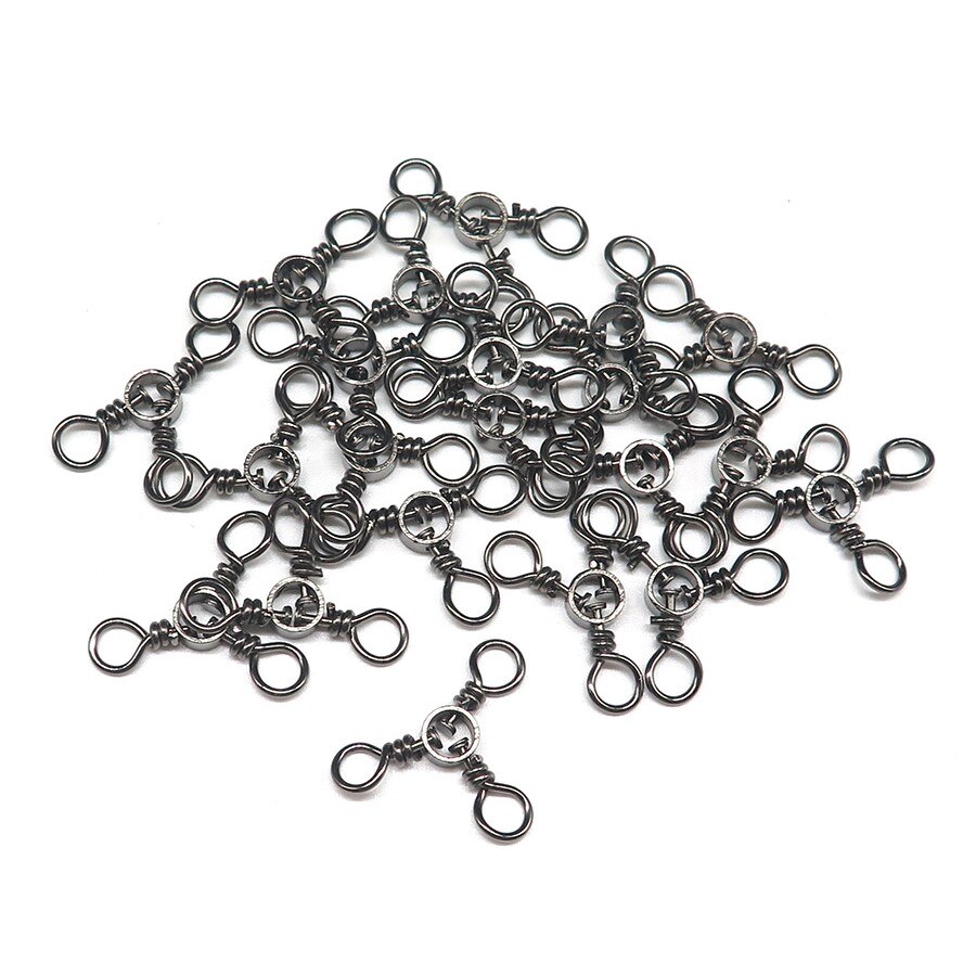 Minfishing 25 pcs Sea Fishing 3 ways Swivel Rolling Triple Swivels Fishing Hook connector fishing Accessories