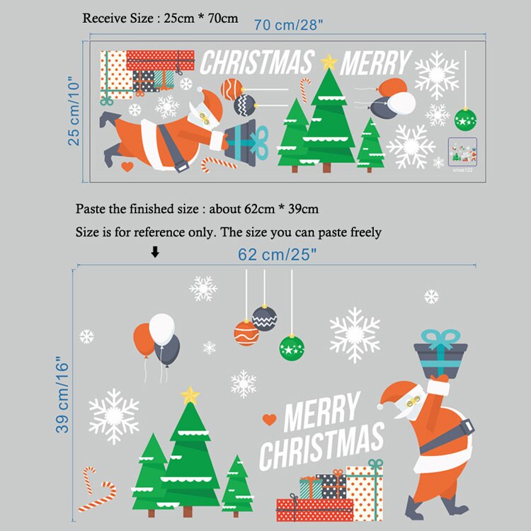 Christmas Snowflake Wall Stickers Decals - Silver & Colored Set, Removable, For Living Room & Nursery
