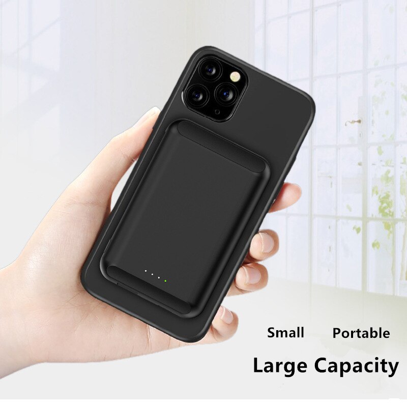 5000 Mah Batterij Case Voor Iphone 12 12Pro 12 Pro Max 12 Mini Magnetische Power Bank Snelle Draadloze Opladen Magsafe charger Telefoon