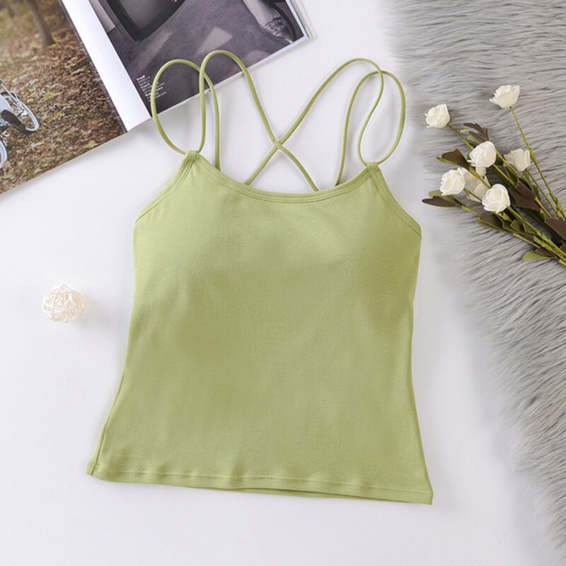 Vrouwen Tank Crop Top Sexy Ondergoed Sleeveless Tee Tank Tops Vrouwelijke Sexy Lingerie Cropped Top Womens Hemdje Femme 2022: green