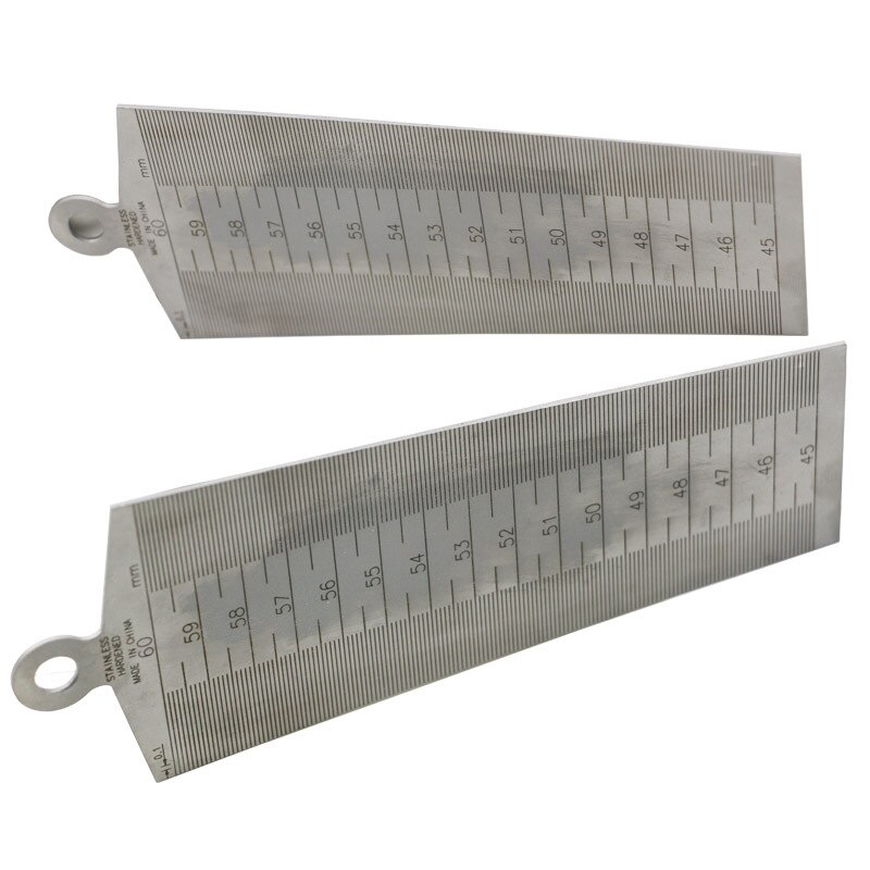 45-60mm Feeler Gauges Single And Double Side Taper Ruler Stainless Steel Metric And Imperial System Inner Diameter Ruler Outlet