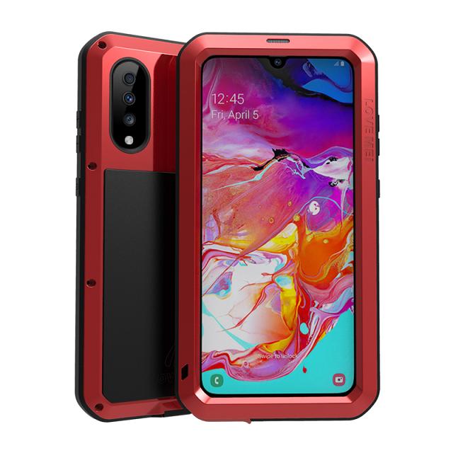 AMORE MEI Potente Cassa Del Metallo Per Samsung Galaxy A70 Cassa di Alluminio Impermeabile Antiurto Copertura per Samsung A70 Gorilla di vetro UN 70: red / original package