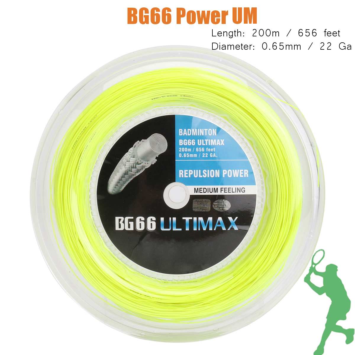 BG66 200m dauerhaft Badminton Elastische Schläger Schnur Spule Hohe Polymer Spule Weiß/verrotten/Gelb Schnur