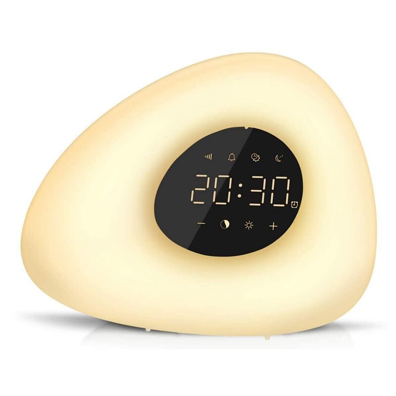 Wake-Up Light Sunrise Alarm Clock with Sunrise Sunset Simulation Color Light Snooze Function with USB Port EU Plug: Default Title