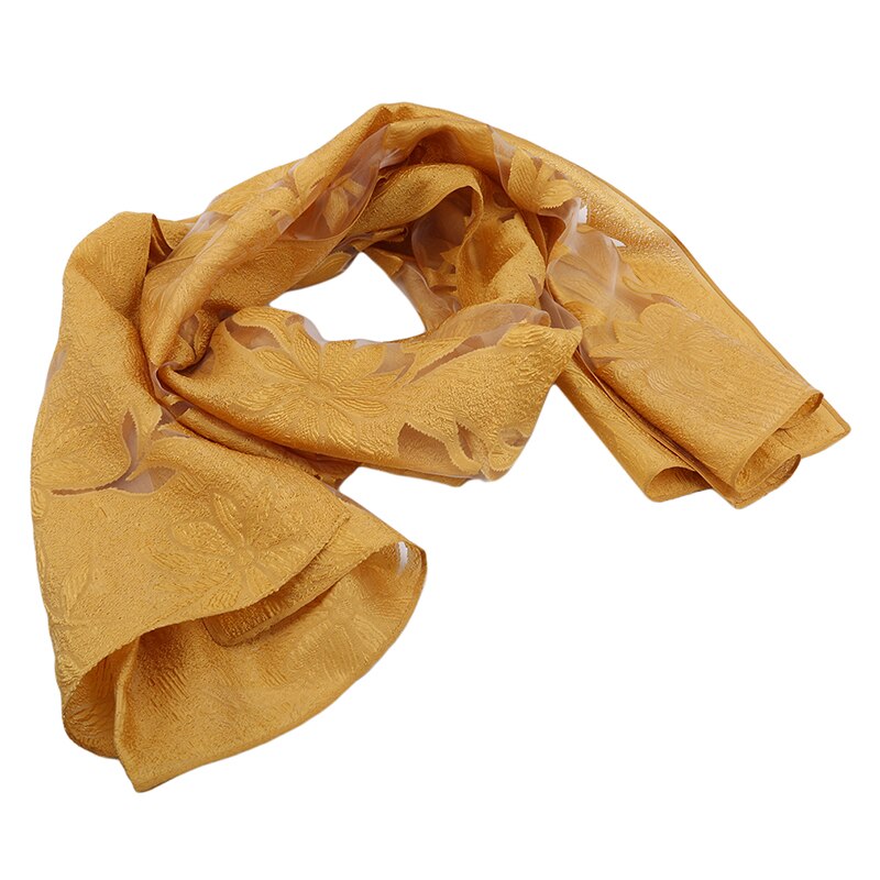 Merk dames sjaal zomer zijden sjaals voor dames pashmina lange maat foulard bandana hijabs sjaals neksjaals omslagdoeken: Geel