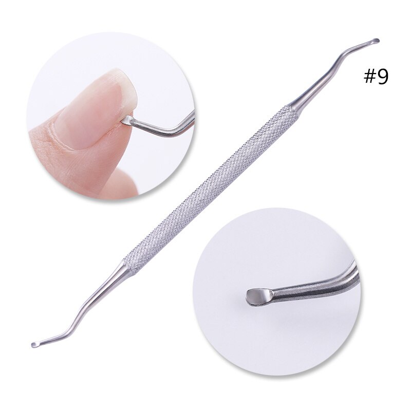 Dual-end Nail Cuticle Pusher Remover Stainless Steel Nail Art DIY Tools: 9