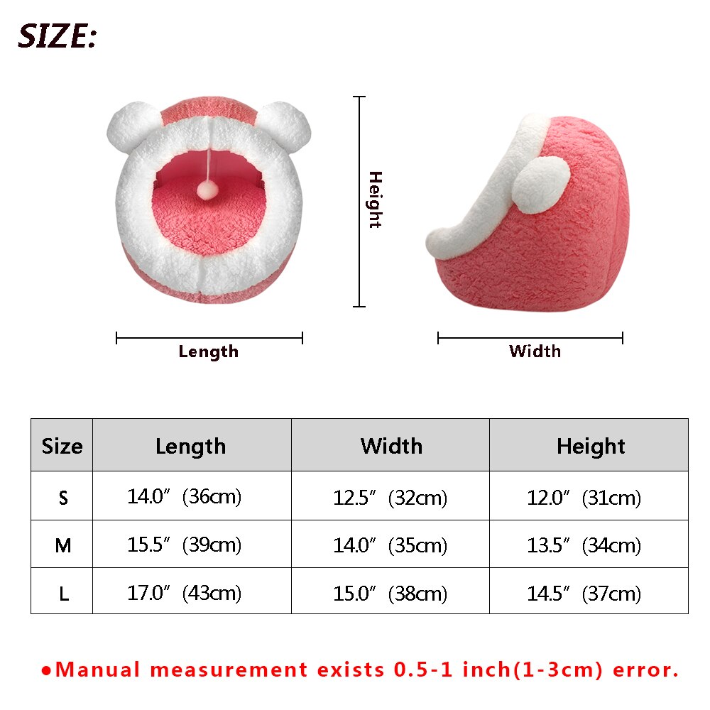 Cute Cat Bed House Winter Warm Pet Cat Bed For Small Dogs Cats Soft Puppy Cat Nest Kennel Bed With Removable Mattress Cama Gato