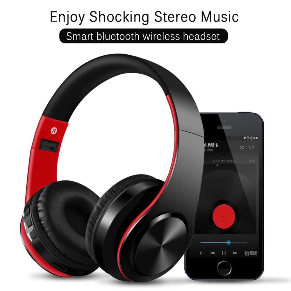 Portable Bluetooth Gaming Headset Foldable Luminous Hi-Fi Stereo Earphones With Mic For PC Laptop Phone