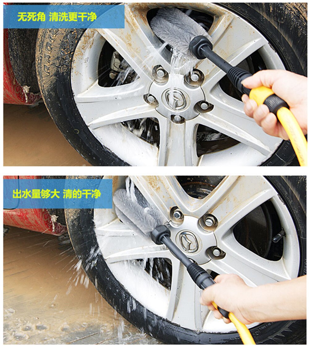 Vehicle Car Wheel Automatic Washing Brush 360 Degrees Rotation Clean Wash Hand Tool