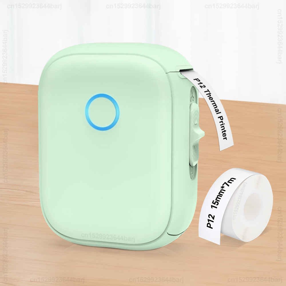 P12 Thermal Label Printer Similar as D11 D110 D101 Marklife P12 Inkless Label Maker Adhesive Label Machine with Continuous Paper: green
