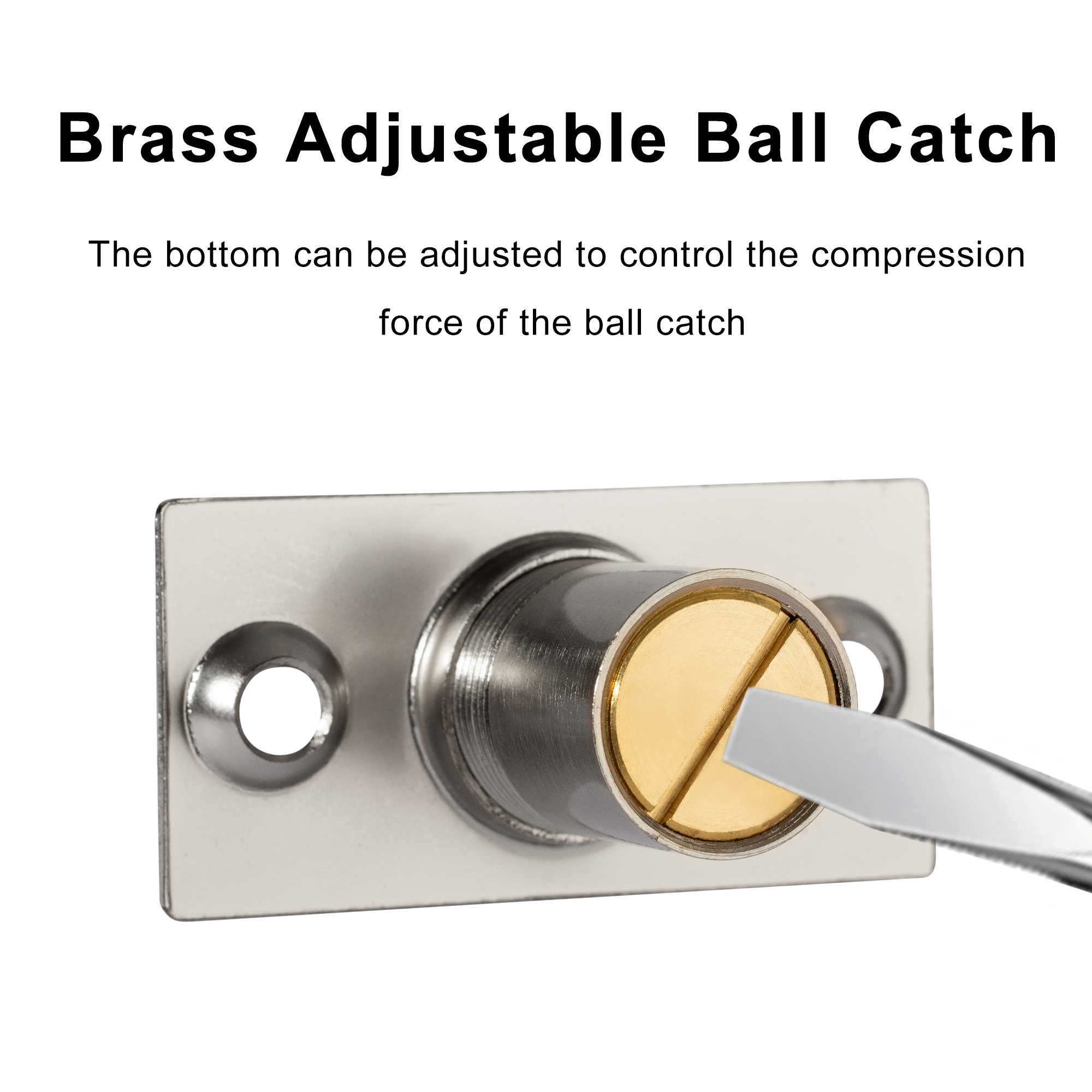 Ball Roller Spring Door Latch Hardware Brass Cabinet Closet Catch Brushed Satin and Black Gate Door Catcher