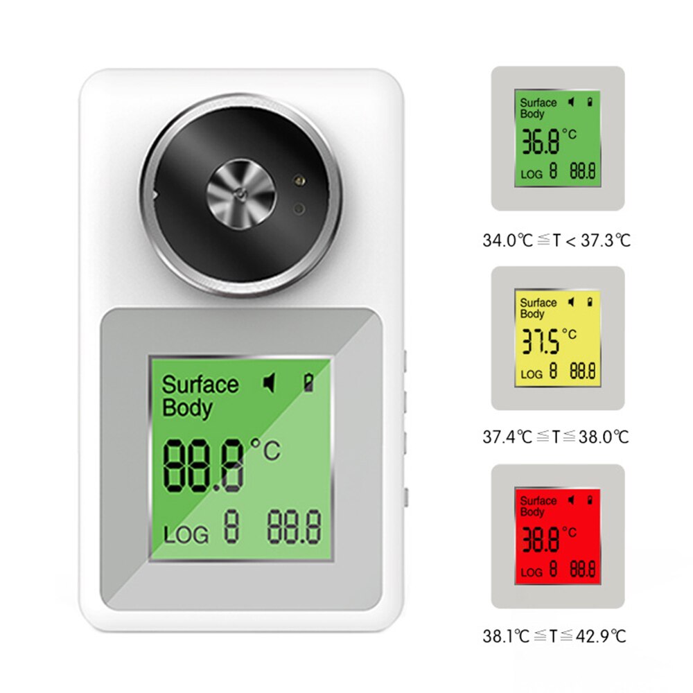3.0-inch LCD Display Wall-mounted Infrared Thermometer IR Non-contact Digital Measuring Gauge Body Object High Temperature Alarm