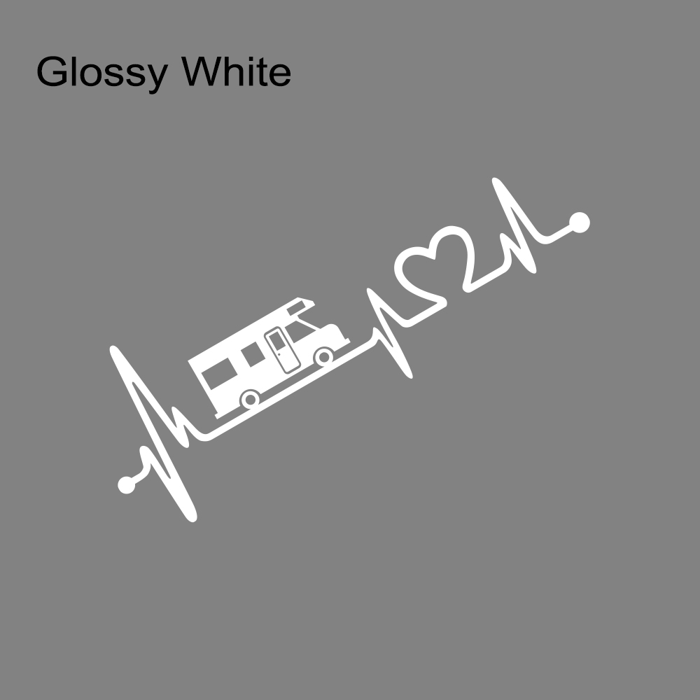 Pegatinas de vinilo de rayas para autocaravana, caja de caballos, caravana, RV, accesorios para coche, calcomanías gráficas de decoración de electrocardiograma: L / Naranja