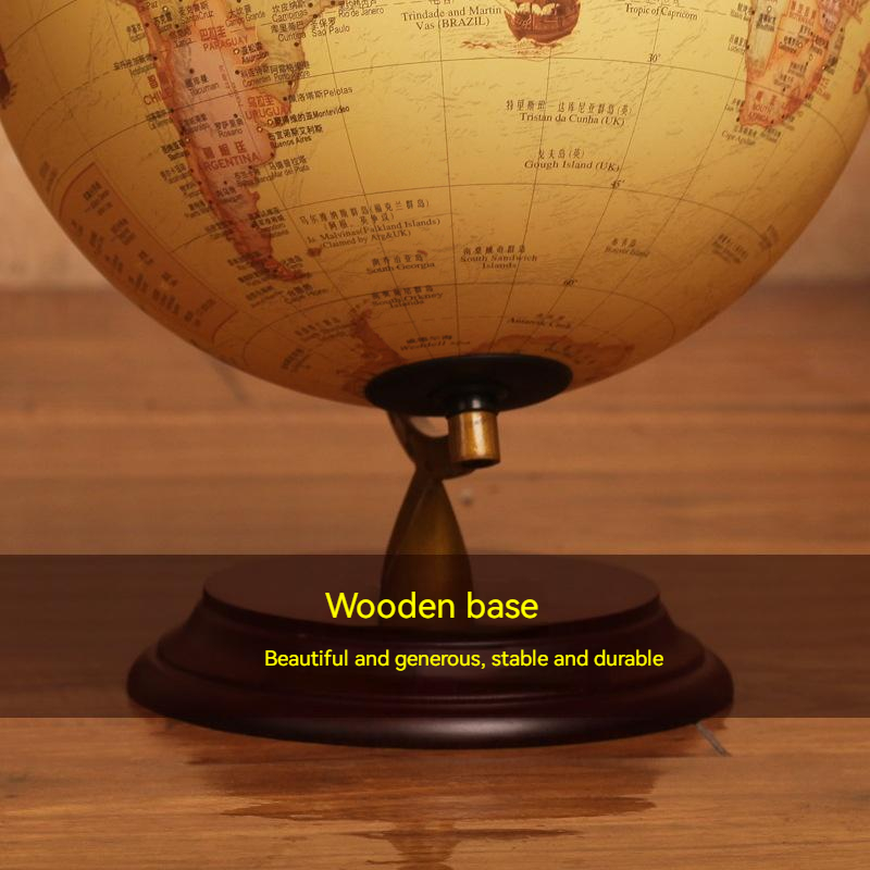 20/25cm rétro LED monde terre Globe carte 360 degrés rotatif monde géographie carte tout en anglais bureau décoration lampe de Table