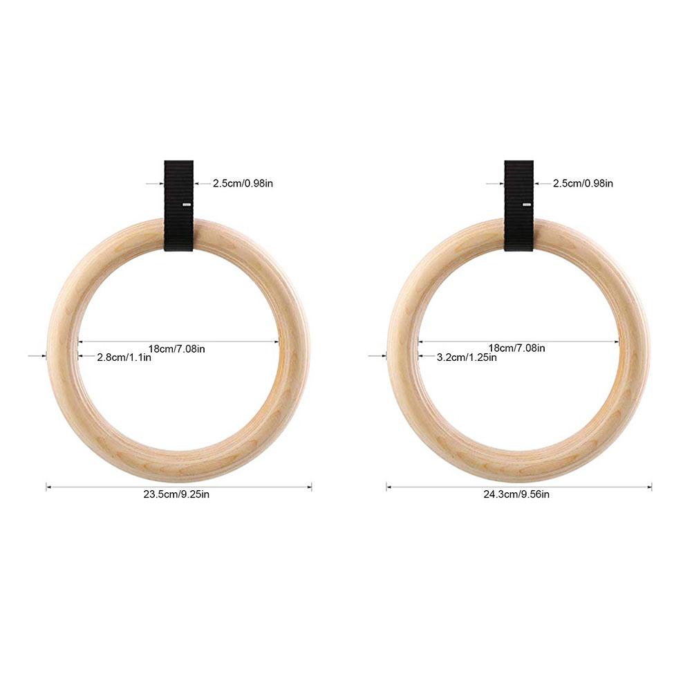 Drewniane pierścienie gimnastyczne z regulowaną klamra krzywkowa 14.76ft długie paski pierścienie robić ćwiczeń antypoślizgowe pierścienie treningowe robić domowa siłownia
