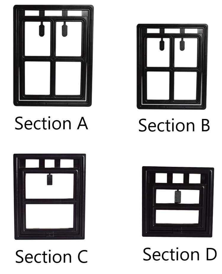 Papipet Pet Intelligent Control Security Safety door For Cat and Dog Kitten Patio Atomatic Pets Door Guard Pet Screen Door: Black / Section D
