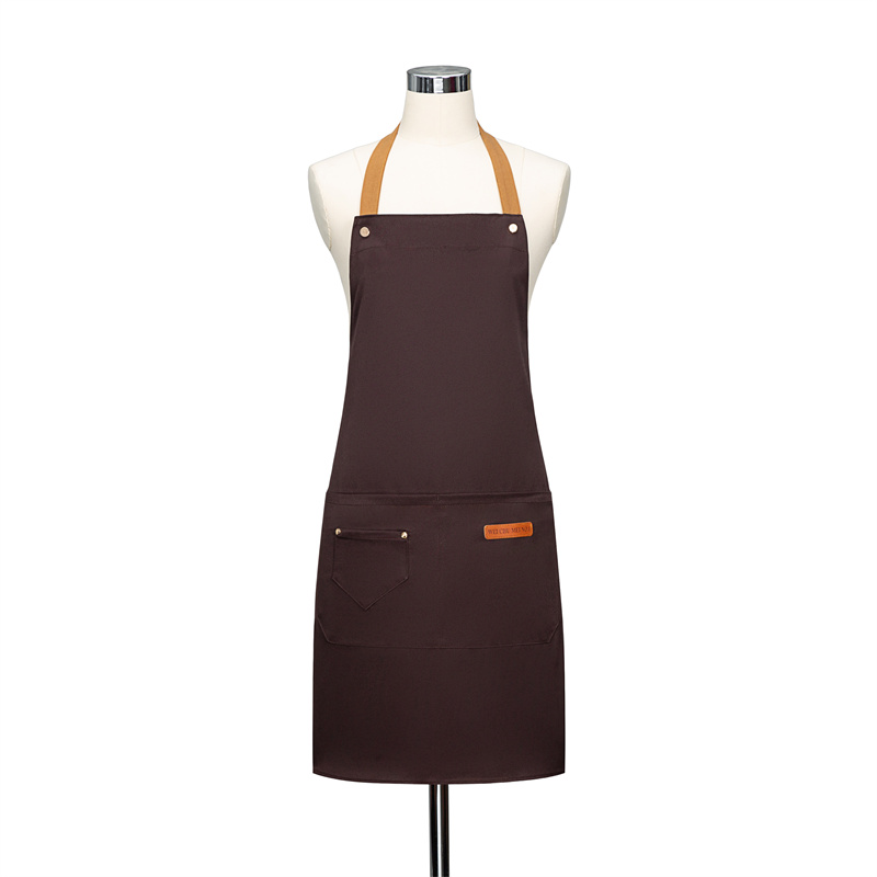 Delantal con de logotipo personalizado, delantales de cocina para hombre y mujer, ropa para hornear Chef en casa, impermeable con bolsillos: Borgoña