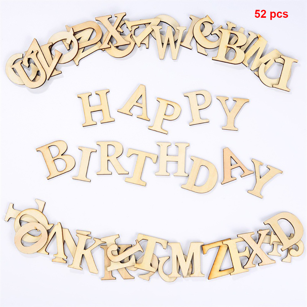 52pcs/set Mixed Arts Crafts Scrapbooking Decoration Numbers Wooden Letters Home DIY Alphabet Patchwork Word Handmade Educational
