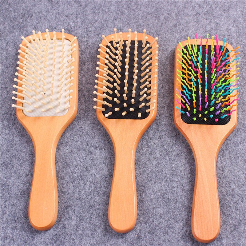 1pc kam haarverzorgingsborstel massage houten spa massagekam 3 kleuren antistatische haarkam massagekop bevordert de bloedsomloop