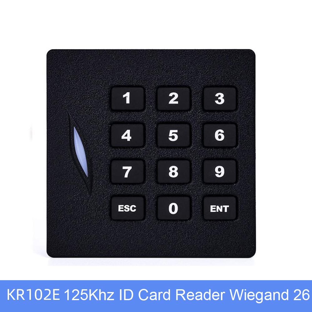 Rfid tastatur kortlæser adgangskontrol kortlæser vandtæt 125 khz id kort wiegand 26/34 kr102e: Kr102e 125 khz