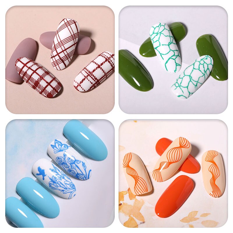 GEBOREN ZIEMLICH 2Pcs Nagel Stanzen Platten Set Rechteck Blume Geometrische Muster Nail art Bild Stempel Vorlage DIY Maniküre