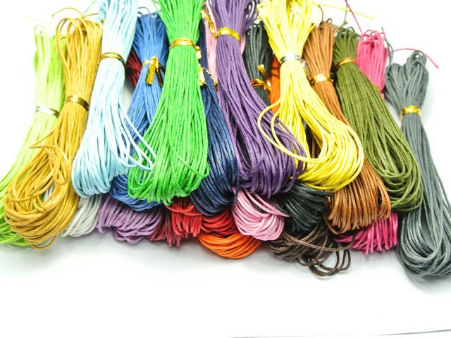 20 Strengen Gemengde Kleur Waxed Cotton Kralen Cord 1Mm Voor Armband Ketting 20 Kleur