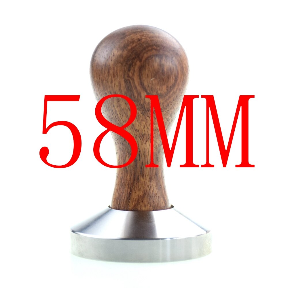 Ecocoffee Rosewood Coffee Tamper 58MM Simple Espresso Coffee Maker 304 Stainless Steel Profilter Hammer: Brown
