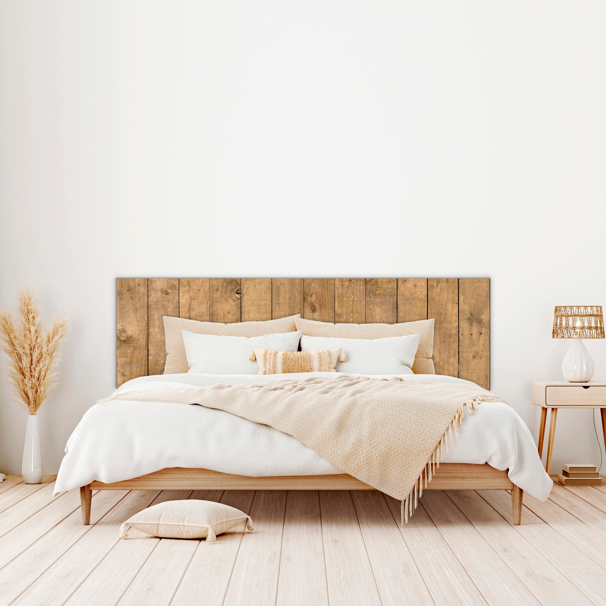 Cabecero Cama Rustic, imitación Madera, MDF con impresión Realista, 100/150/200 cm (Ancho) 0,5 cm (Profundo) 60 cm (Altura)