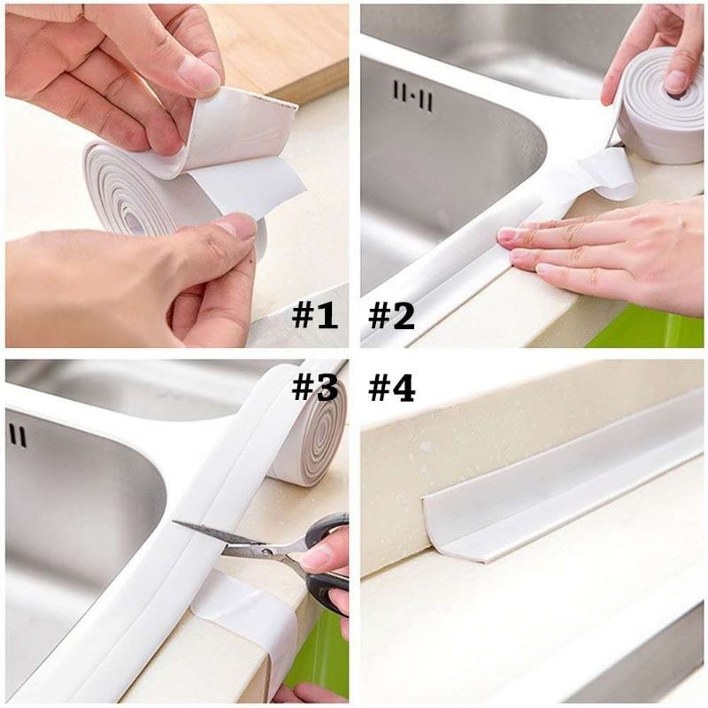 3.2M Lengte Multi-purpose Zelfklevende Pvc Reparatie Waterdichte Bonder Tape Afdichting Strip Wastafel Badkamer Muur Hoek strips Tape