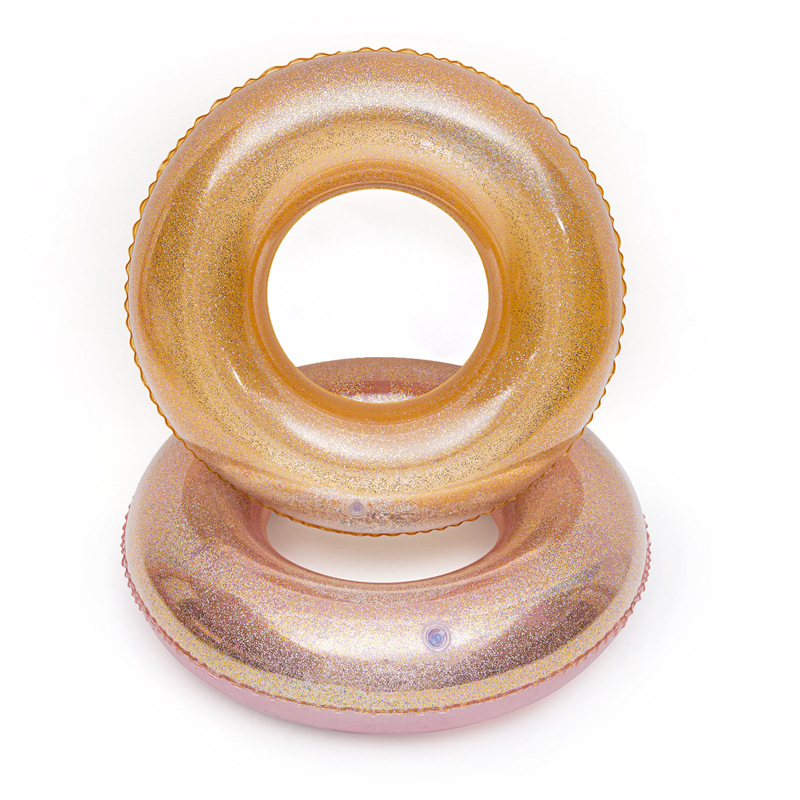 zomer 90/120cm golden/roze sequin inflatabel zwemmen ring, opblaasbare water drijvende rij eiland voor kinderen volwassen