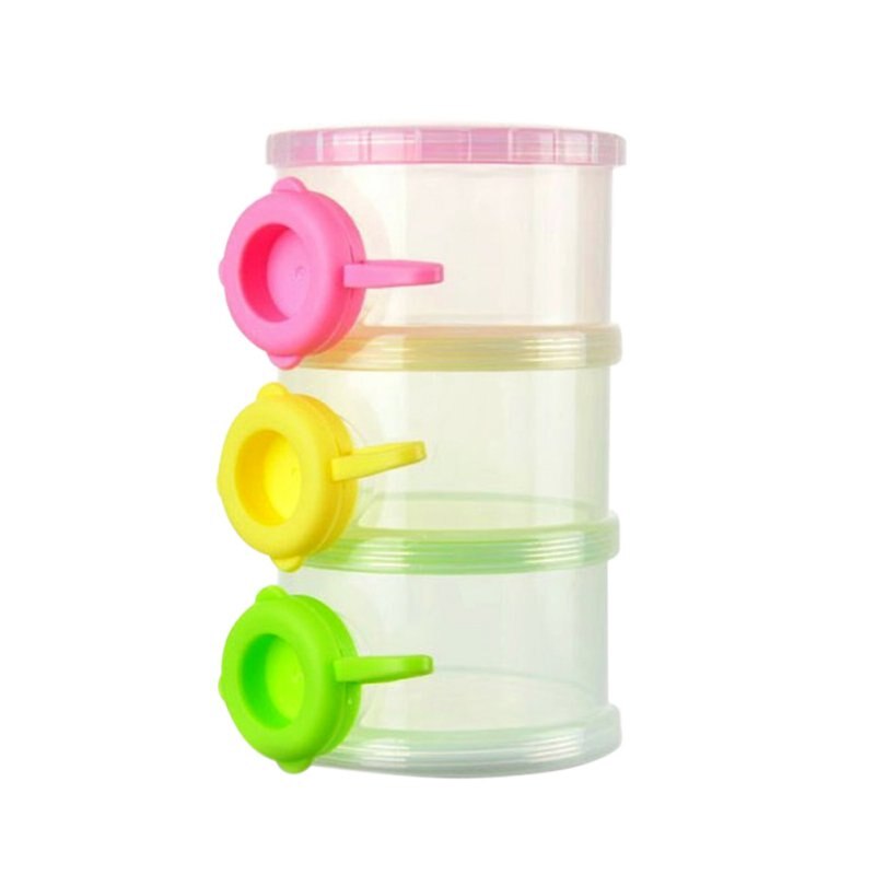 Baby Kids Portable Voeden Melkpoeder Reizen Verwijderbare Drie-Layer Leuke Container Fles Opslag Melk Doos