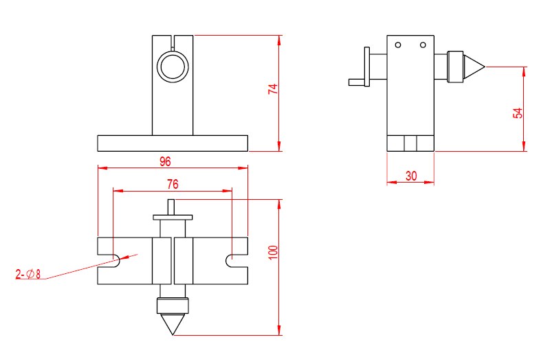MT2 54mm Center Height Tailstock use for 65mm Chuck 4th Axis CNC machine drilling and milling Machine