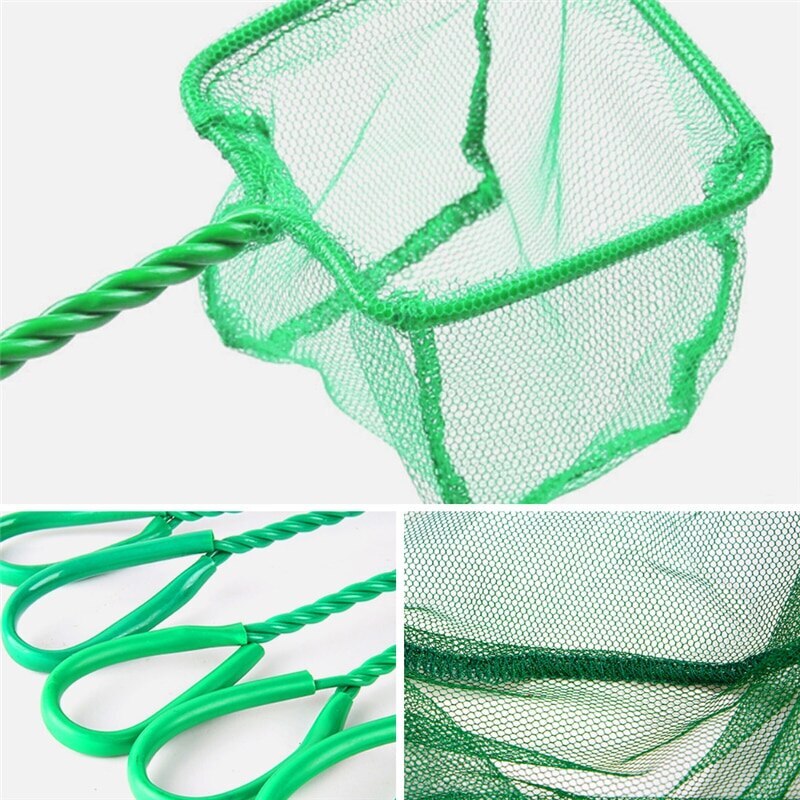 Aquarium Net Fish Tank Net Round Square Fish Fishing Aquarium Copy Net Aquarium Accessories Fishing Net Green
